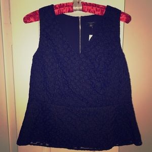 NWT Ann Taylor Black Sleeveless Top